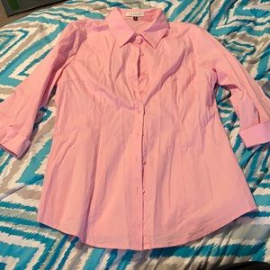 Size Medium, Light Pink Buttom Down Shirt, Mid Length Sleeves